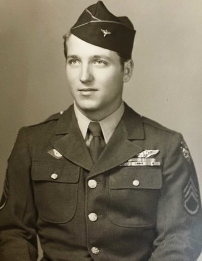 Leo Bundschuh (Oct. 30, 1925 – ) enlisted into WWII, serving in the Army Air Corps, 2nd Bomb squadron, 22nd Bomb Group, 5th Air Force from Jan 1943 – Dec. 1945. He reached the rank of staff sergeant.