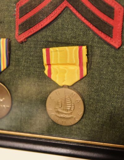 Willer's medals awarded for serving in World War II, from left, China and the Pacific.