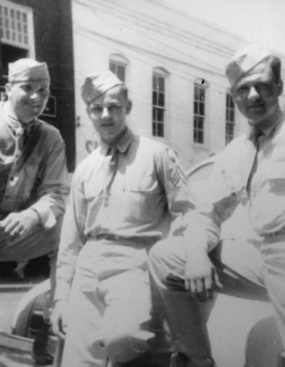 Robert Parman, middle, was 18 years old when he was drafted into WWII. He was 21 years old when he was discharged.